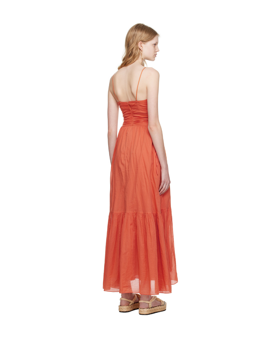 Shop Isabel Marant Étoile Giana Pleated Dress In Red
