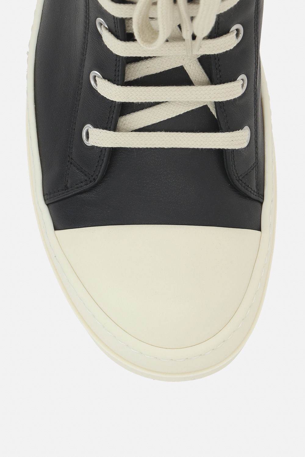 Rick Owens Leather Sneakers In Black