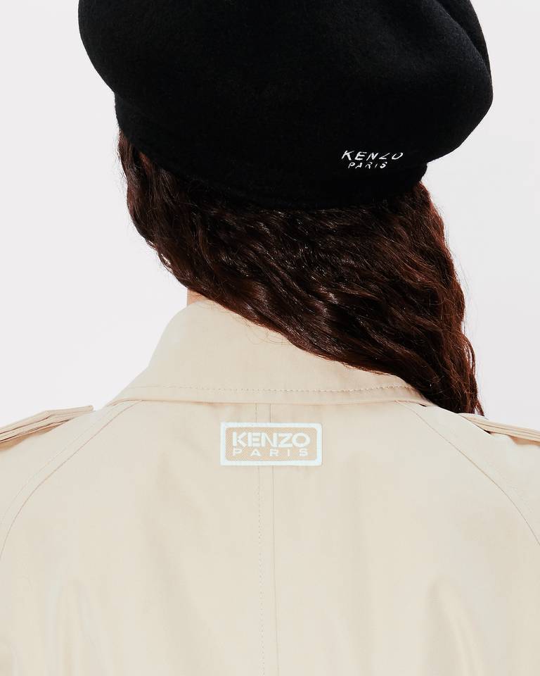 Kenzo Cut-out Double-breasted Trench Coat In Nude