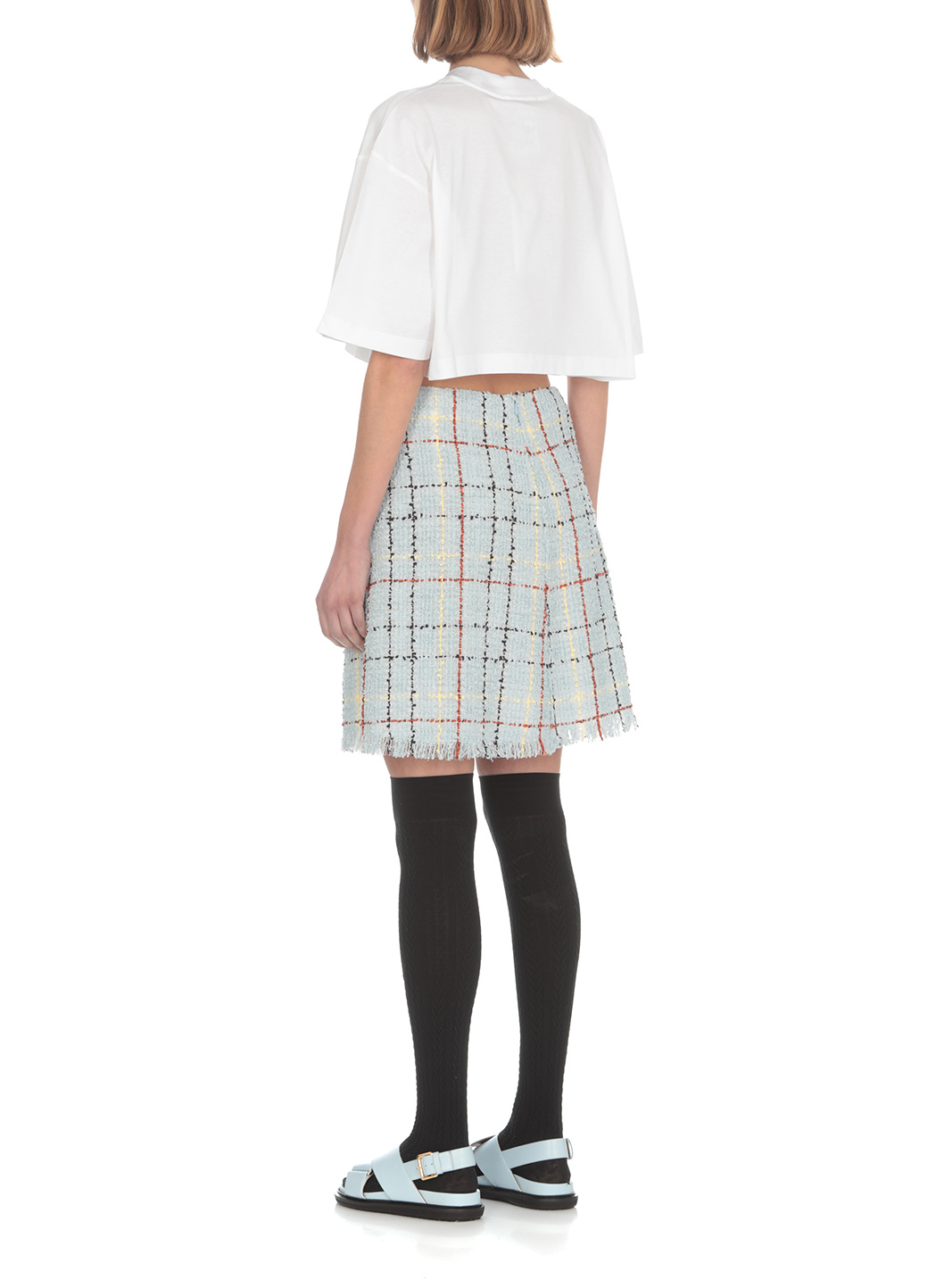 Marni Logo-print Cropped T-shirt In White