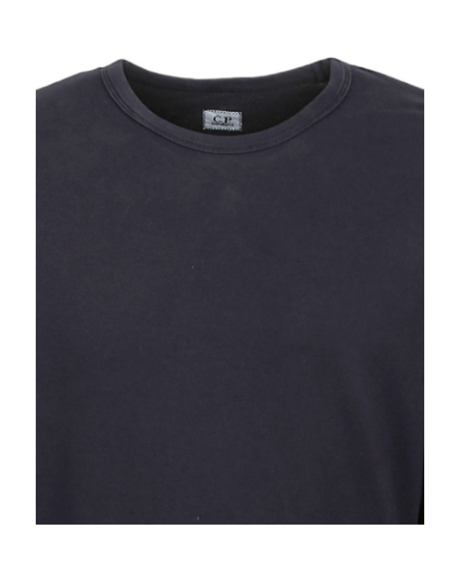 C.p. Company Cp Company Diagonal Raised Fleece Crew Neck Lens Sweatshirt In Black
