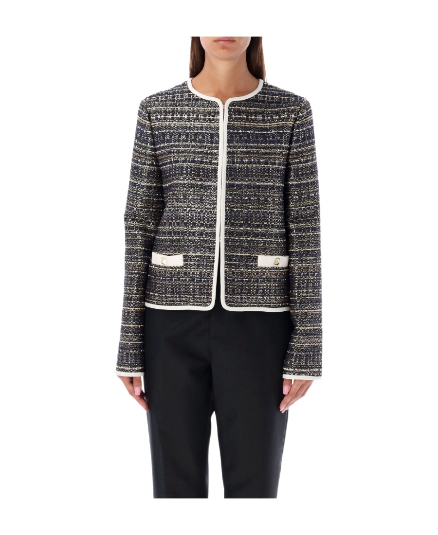 Valentino Tweed Party Long-sleeve Jacket In Black