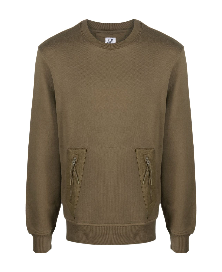 C.p. Company Sleeve-pocket Crew-neck Sweatshirt In Brown