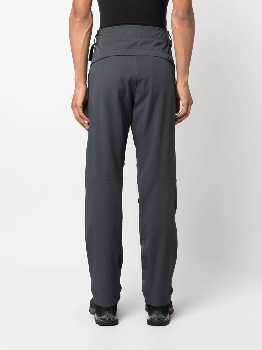 Stone Island Logo-embroidered Tapered Trousers In Gray
