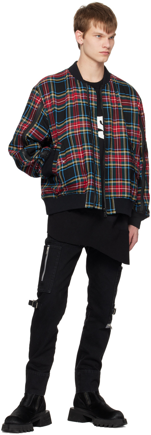Undercover Plaid Double-sided Casual Jacket In Black