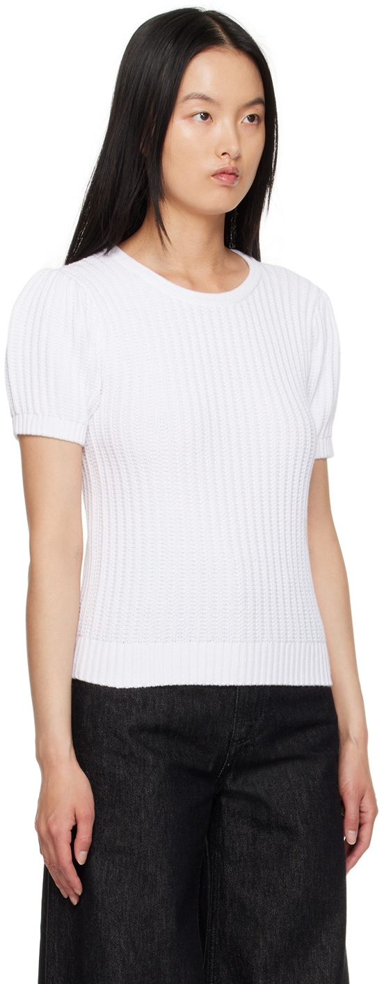 See By Chloé Ribbed-knit Cotton Top In White