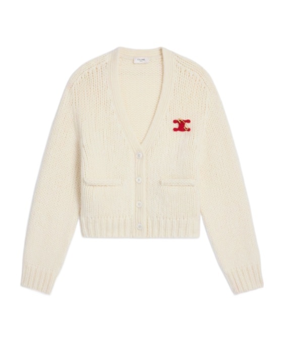 Celine Cardigan In Cashmere And Silk In Neutral