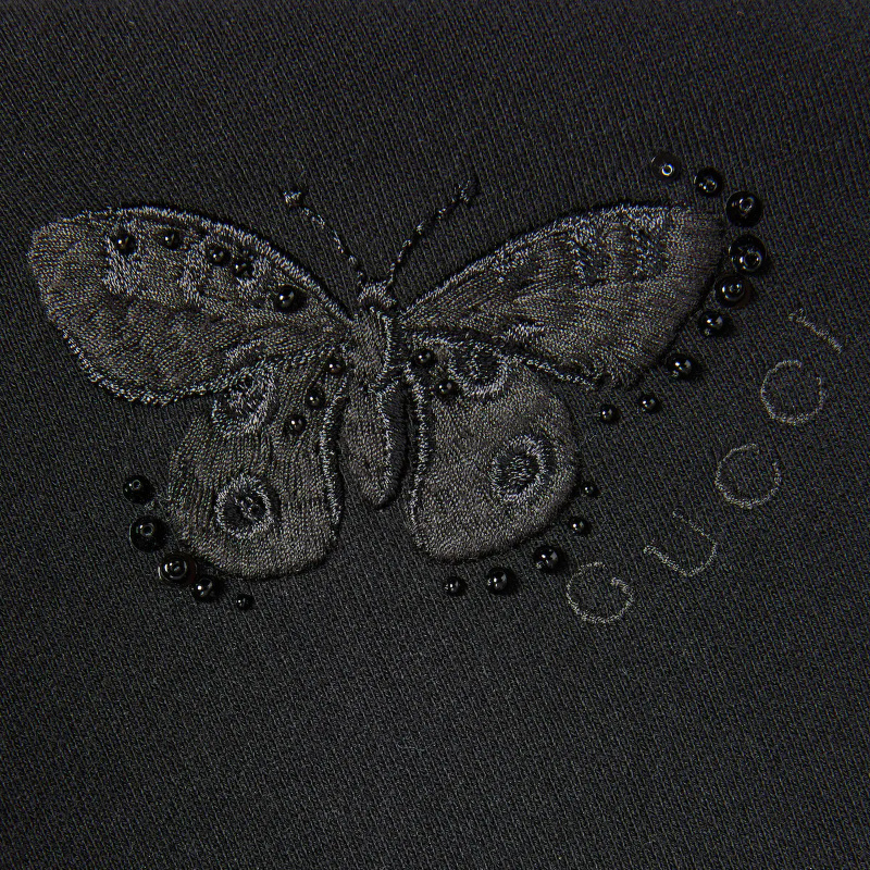 Gucci Cotton Jersey Sweatshirt With Embroidery In Black