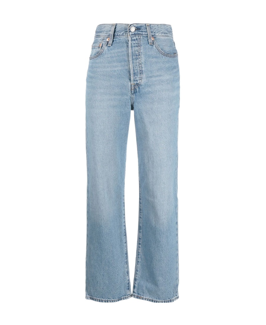 Levi's Levis Womens Multiple Dimensions 501 Straight-leg Mid-rise Jeans In Blue