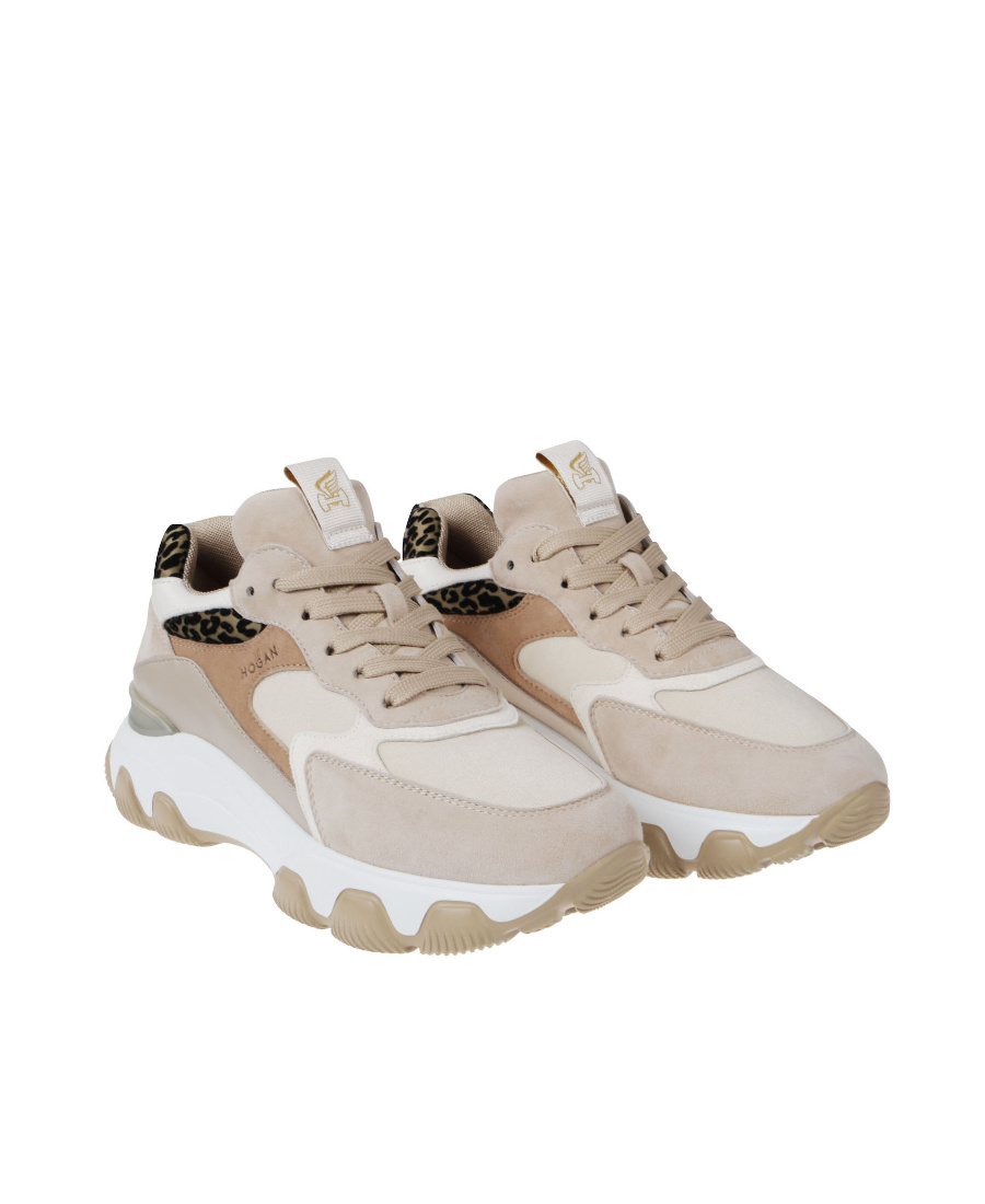 Hogan Hyperactive Chunky Panelled Sneakers In Nude