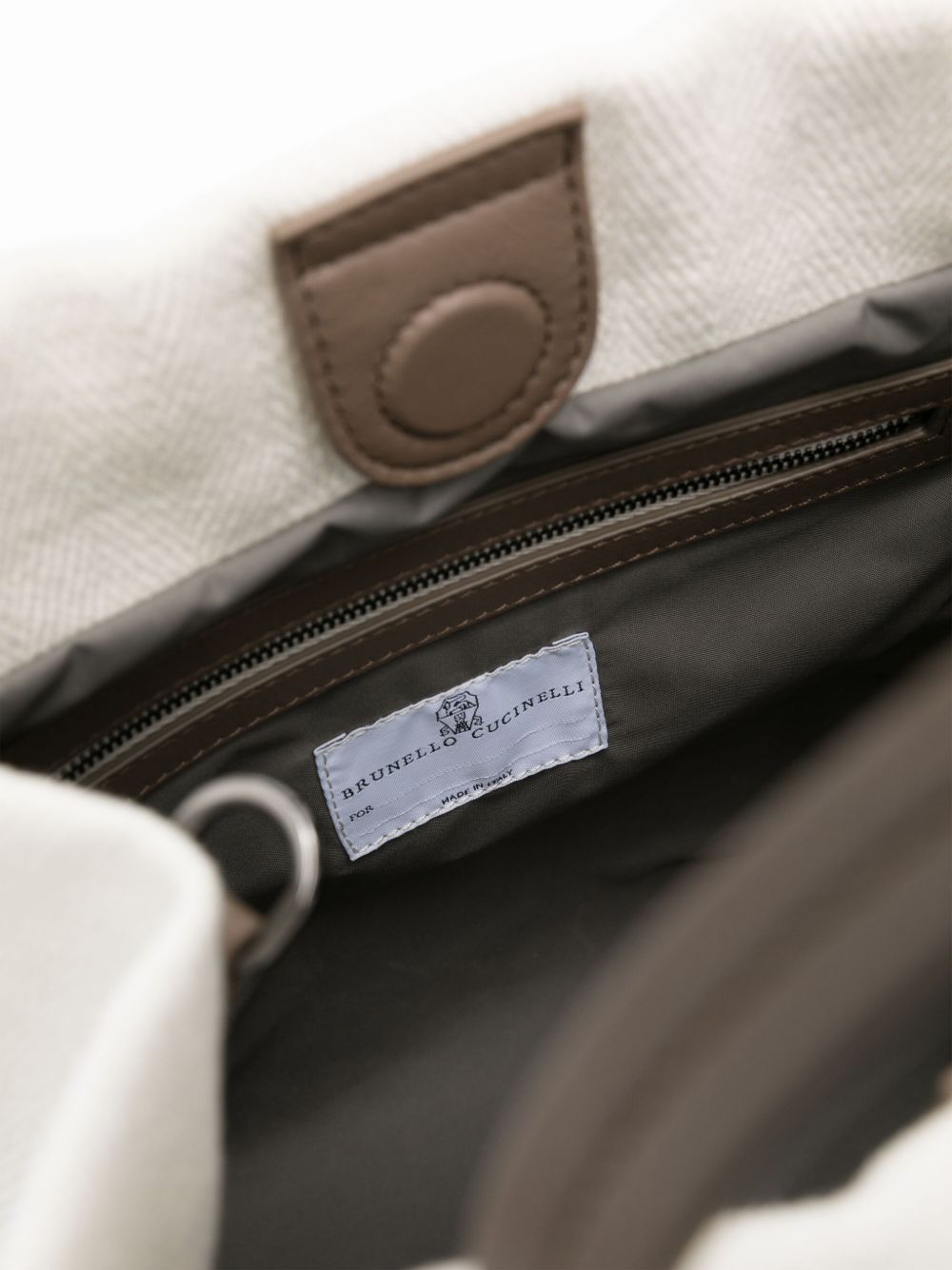 Brunello Cucinelli Rectangular Shoulder Bag In White