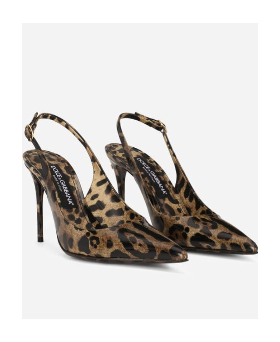 Dolce & Gabbana Dolce&gabbana Sandali Donna Pelle Marrone/leopardato In Animal Print