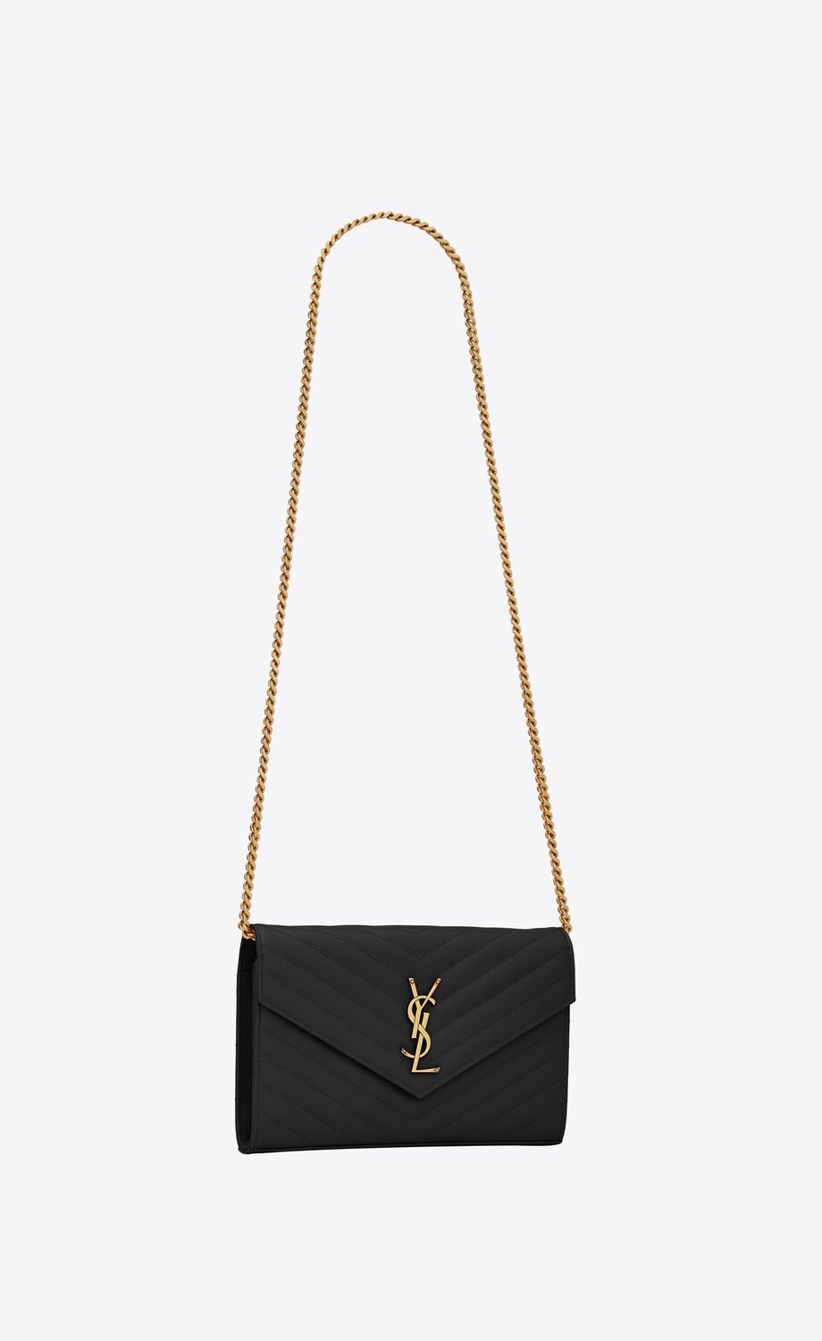 Saint Laurent Envelope Chain Crossbody Bag In Black