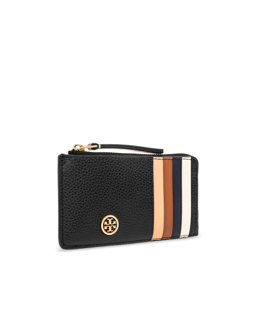 Shop Tory Burch Robinson Colour-block Zip-fastening Wallet In Black
