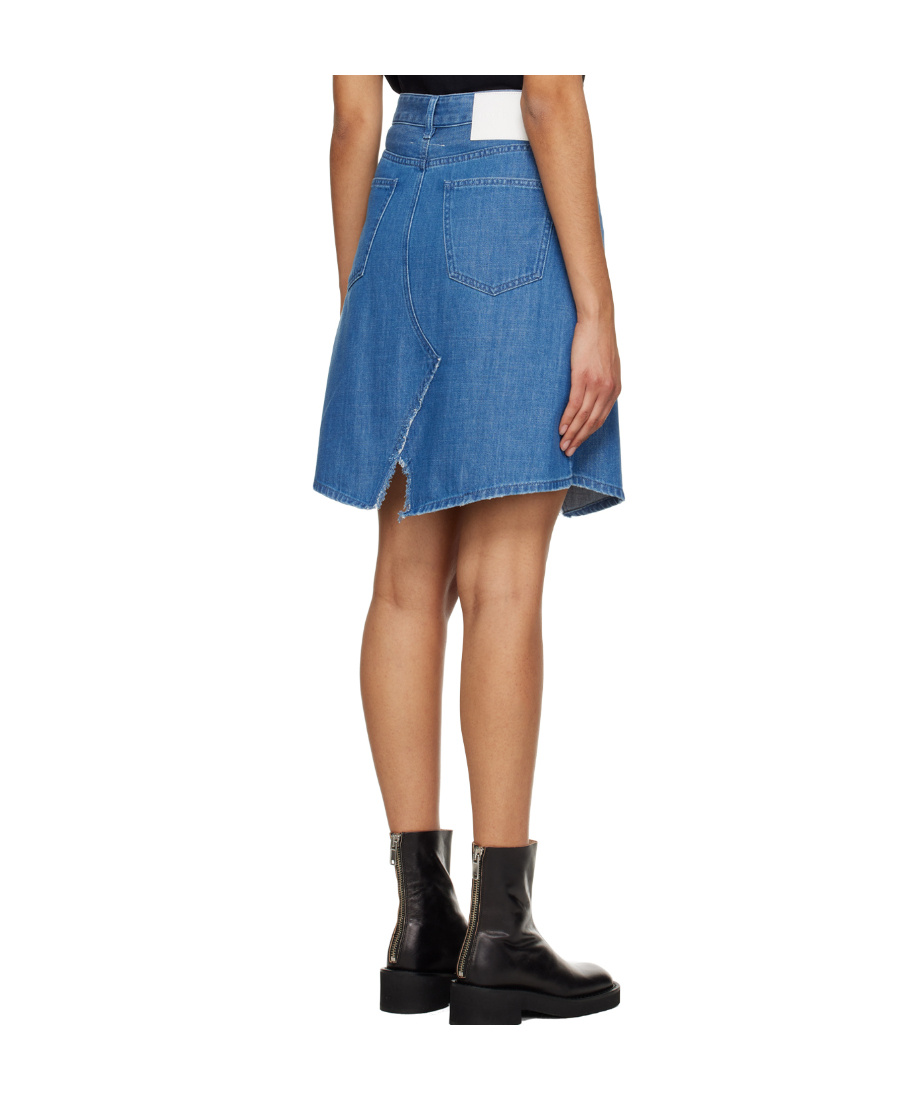 Mm6 Maison Margiela High-waisted Denim Skirt In Blue