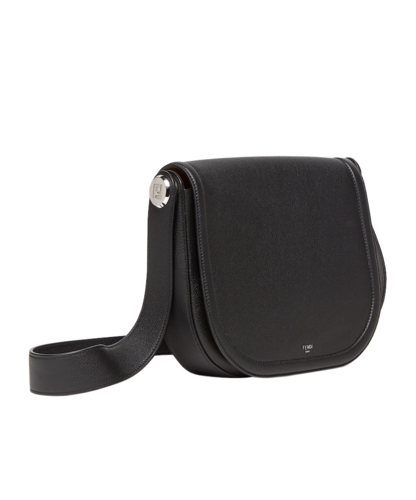 Fendi Roma Leather Cross Body Bag In Black