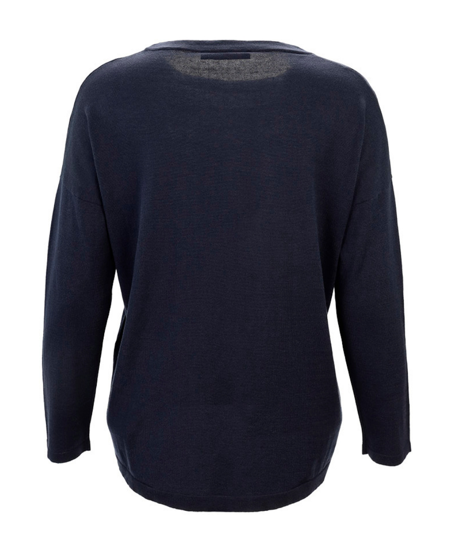 Weekend Max Mara Round-neck Long-sleeved Pullover In Blue
