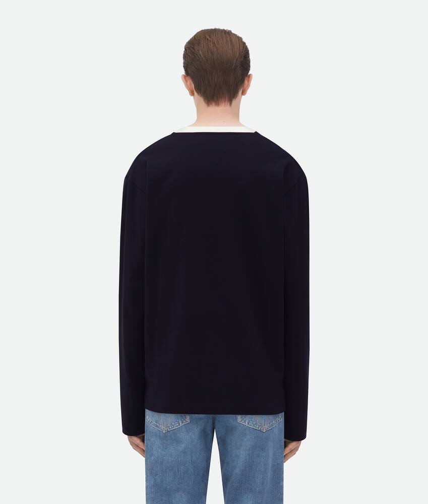 Bottega Veneta T-shirt With Round Neck And Long Sleeves In Black