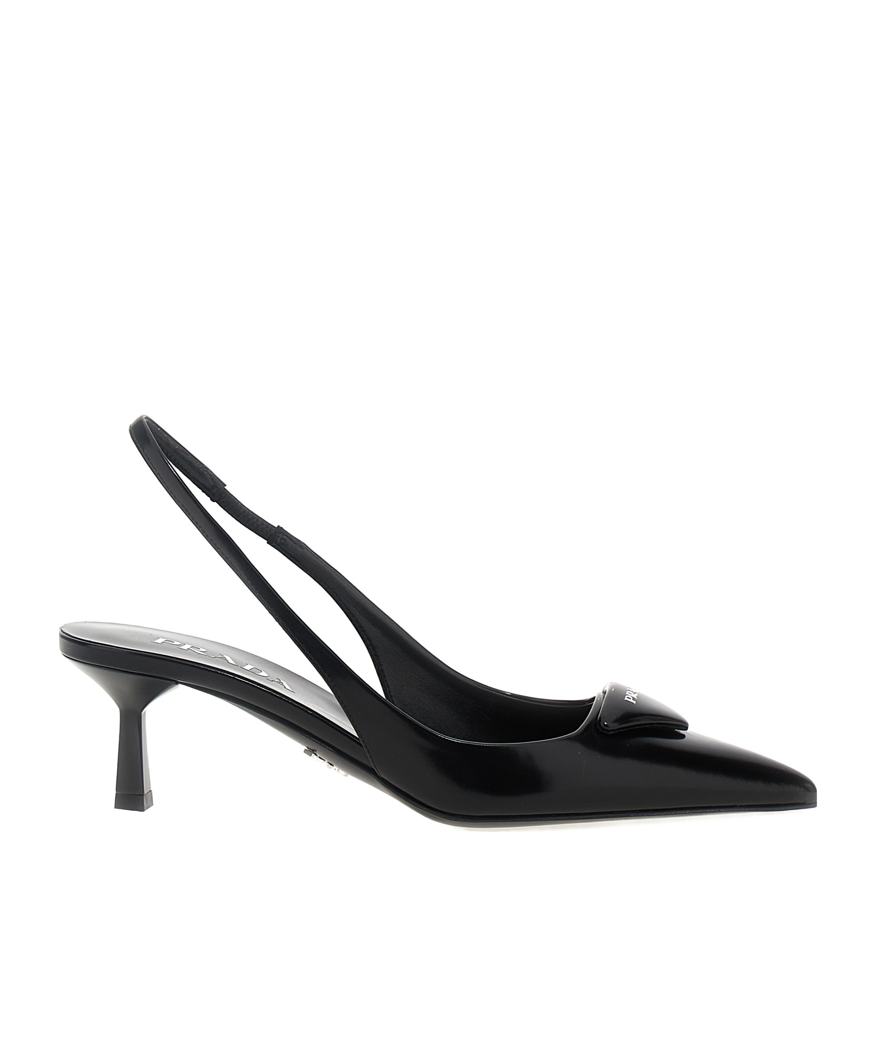 Prada Pointed High-heeled Sandals In Black