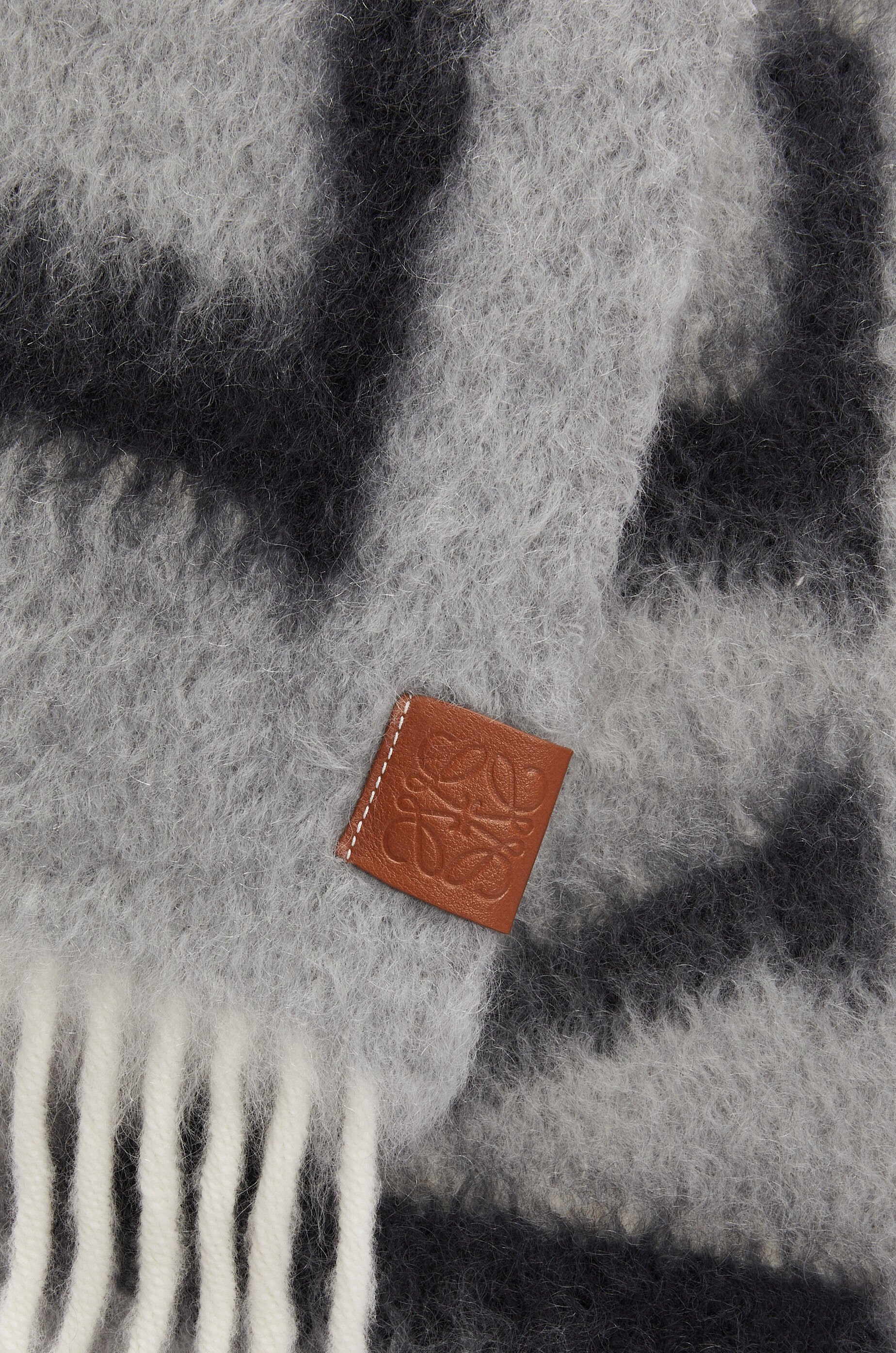 Shop Loewe Scarf In Wool And Mohair In Gray