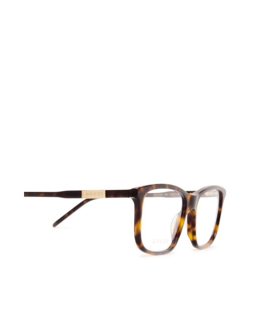 Gucci Tortoiseshell Rectangular-frame Glasses In Black