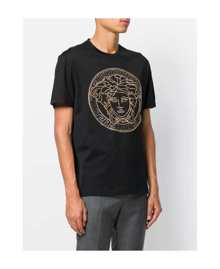Shop Versace Medusa Print T-shirt In Black