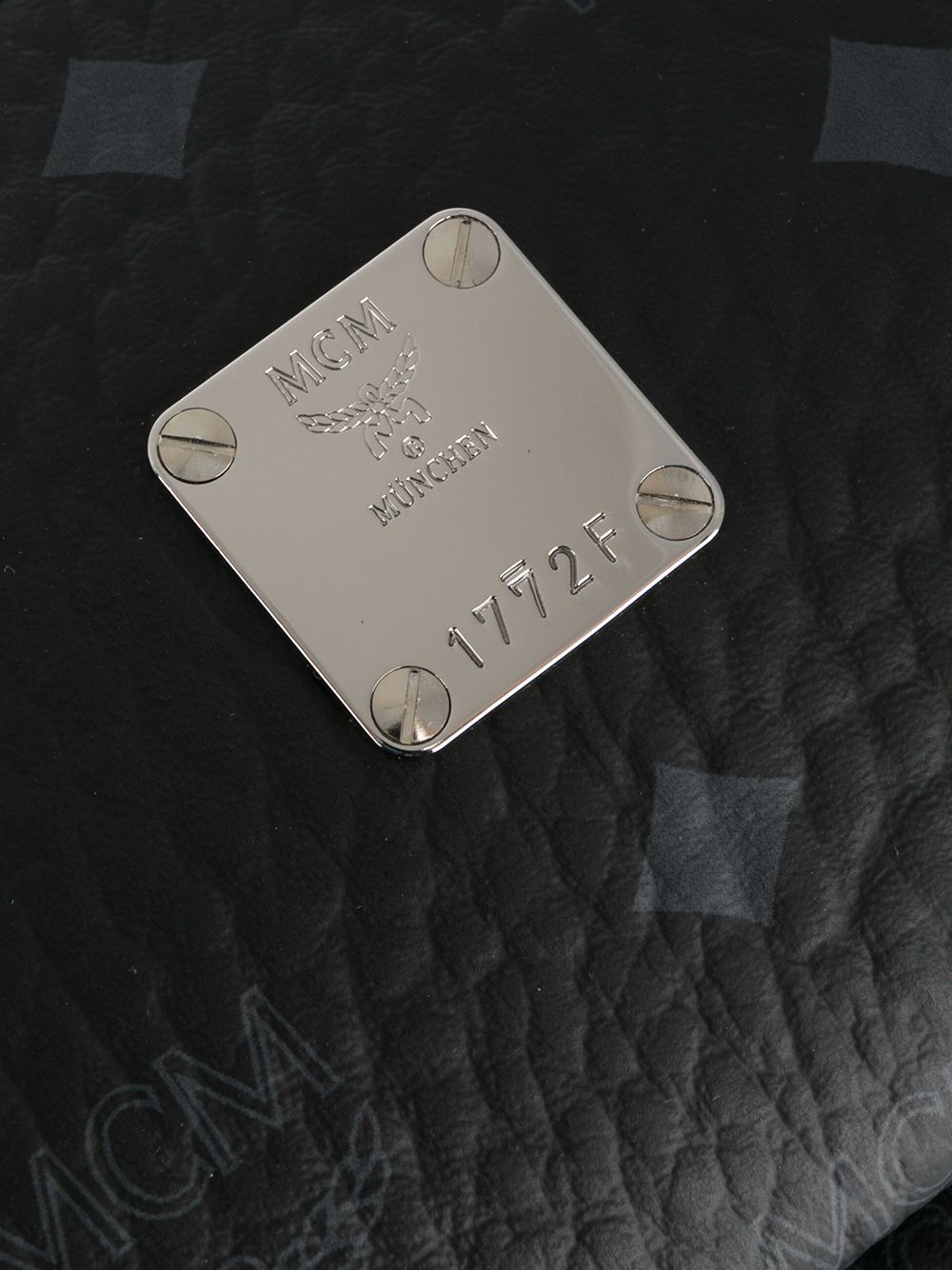 Mcm Visetos Logo Plaque Crossbody Bag In Black