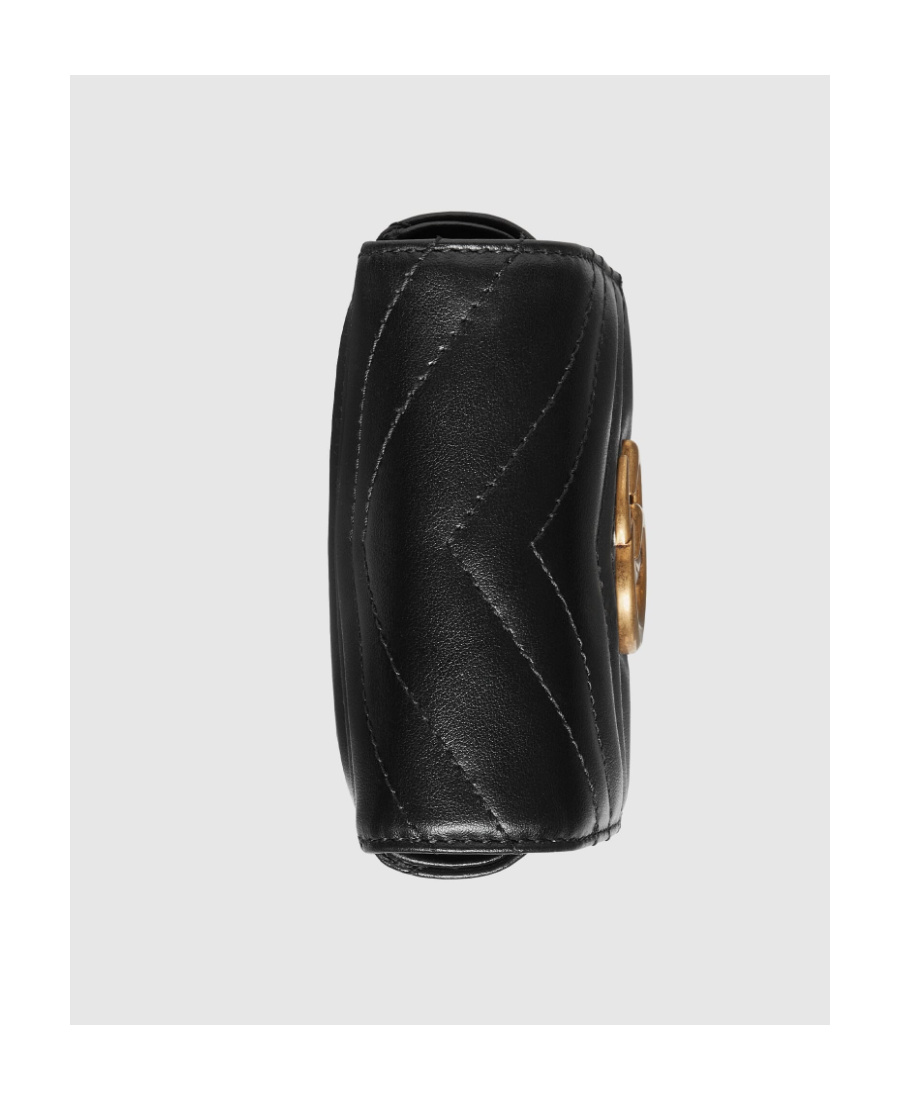 Shop Gucci Marmont Quilted Mini Bag In Black