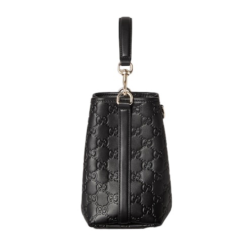 Gucci Gg Emblem Small Leather Bucket Bag