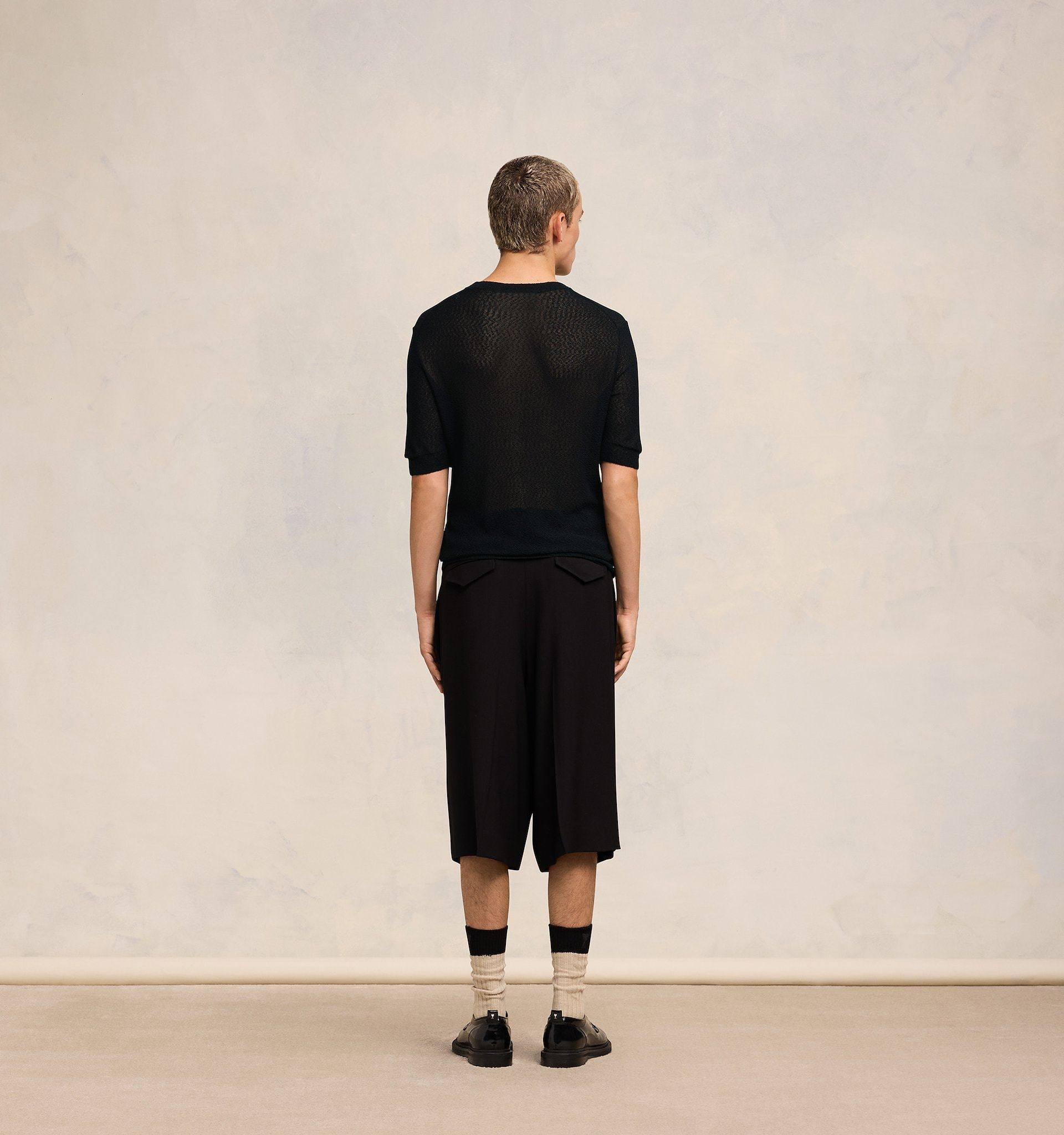 Shop Ami Alexandre Mattiussi Ami Crewneck Knitted T-shirt In Black