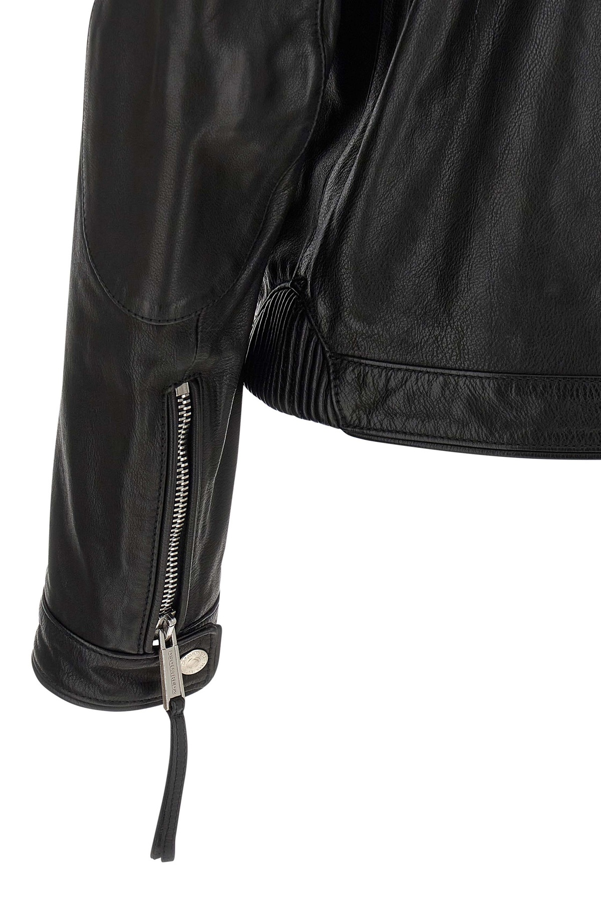 Dsquared2 X Ducati Capsule Leather Jacket Puffer Jackets Black In Black