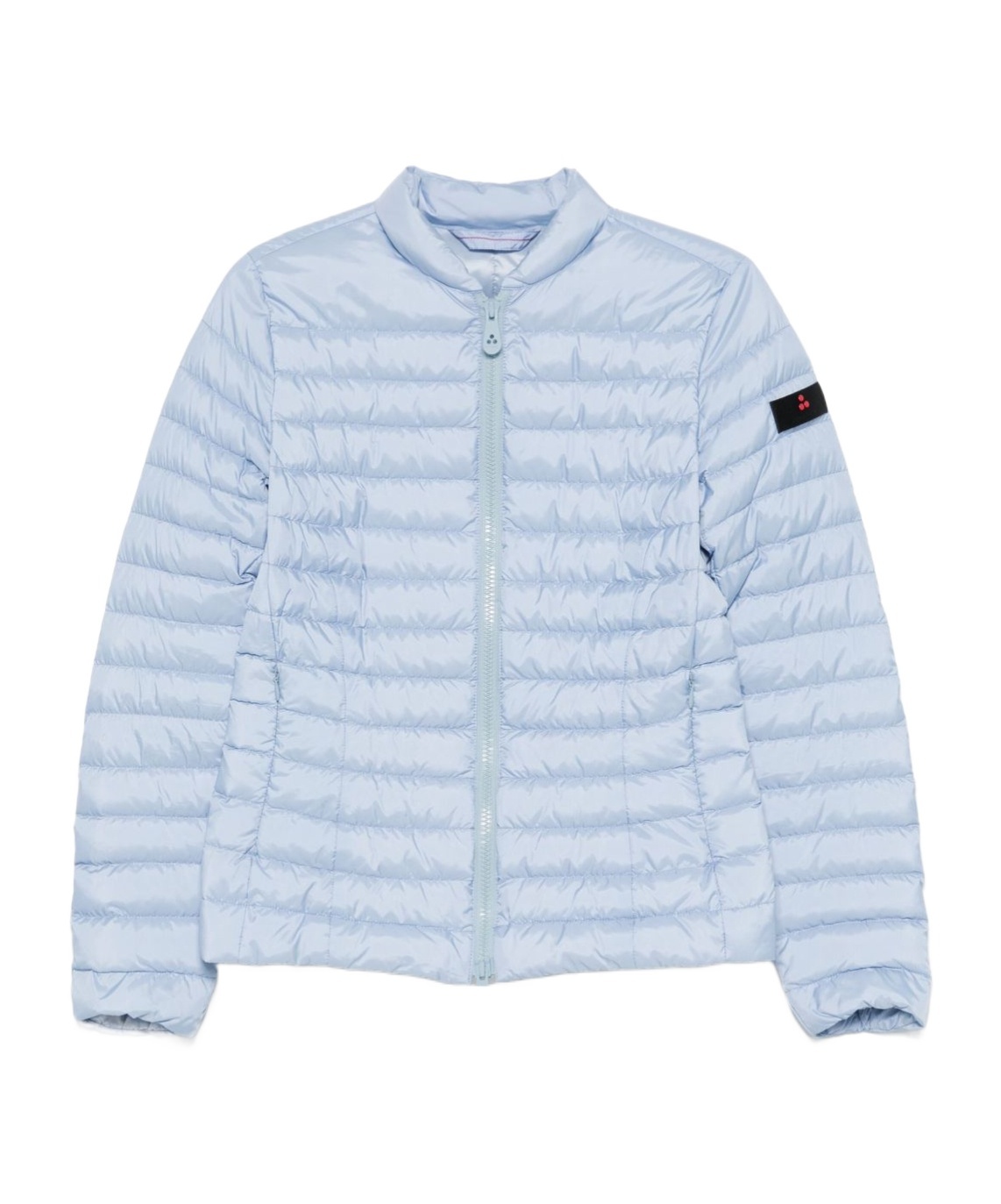 Peuterey Quilted Silver Jacket With Stand-up Collar In Blue