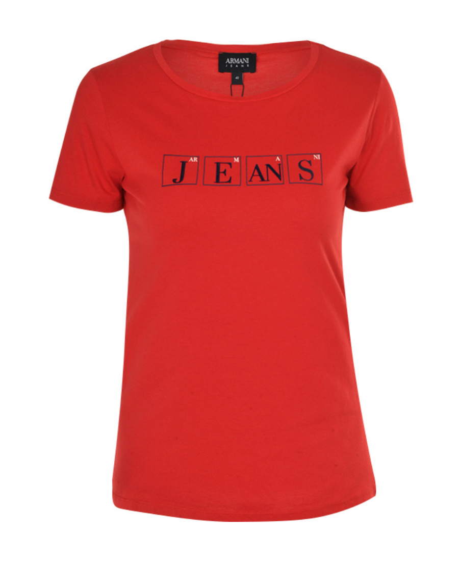 Shop Armani Jeans Logo Short-sleeved T-shirt In Red