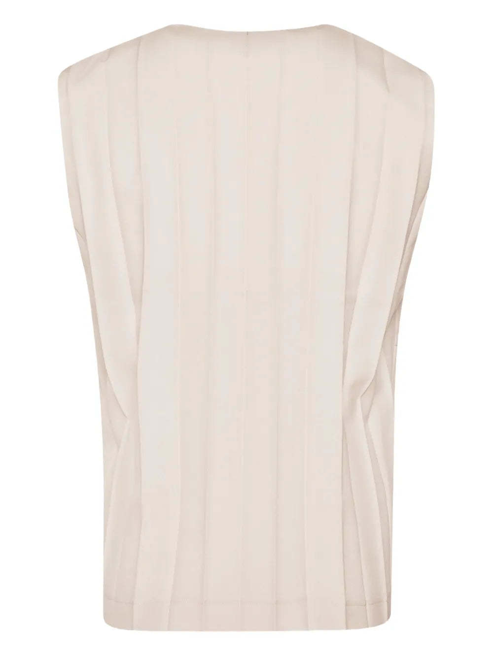 Issey Miyake Pleated Sleeveless Vest In White