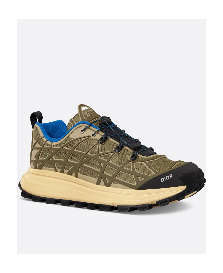 Dior B31 Runner Sneaker Brown Technical Mesh And Khaki In Multi