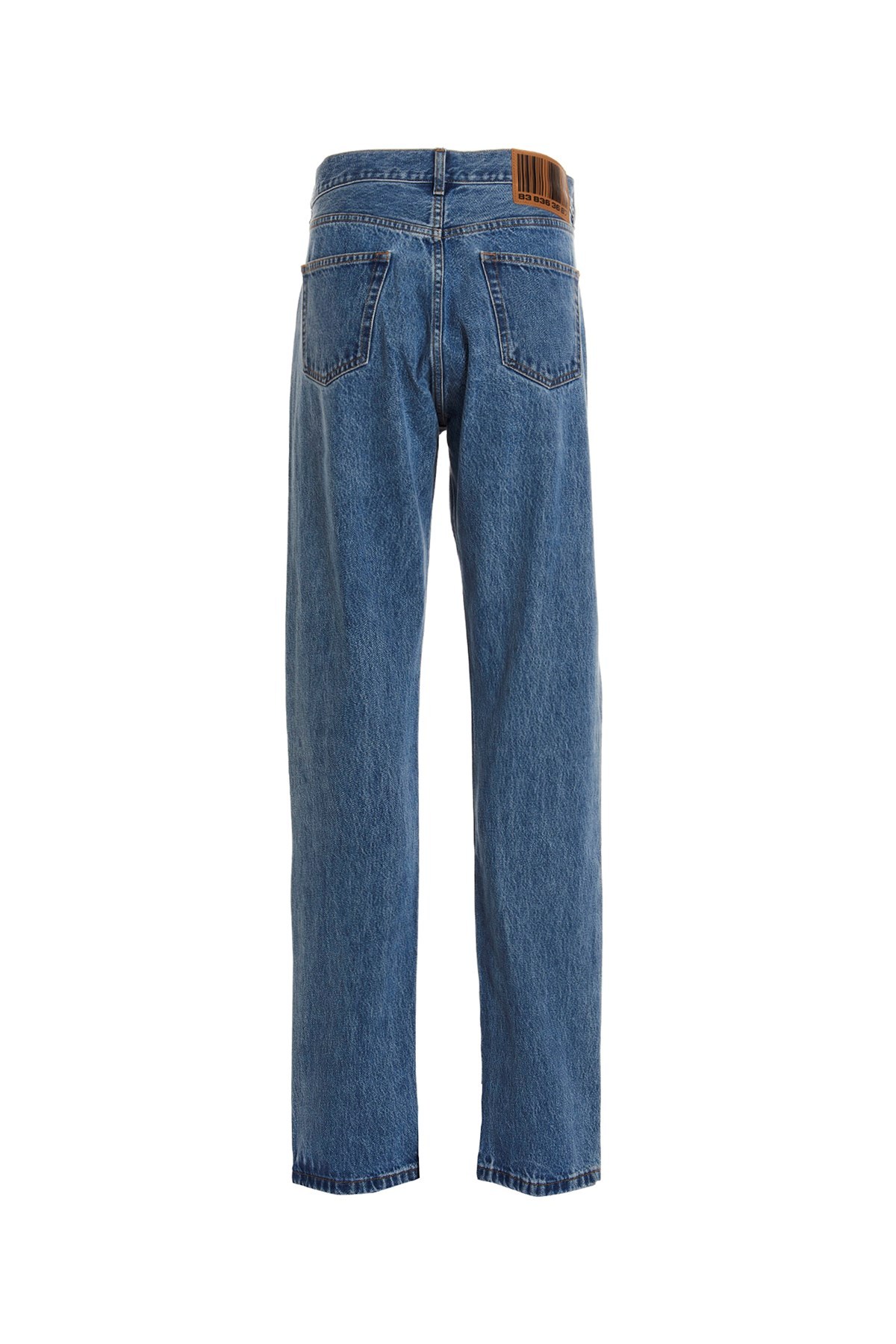 Shop Vtmnts High-waisted Cotton Jeans In Blue