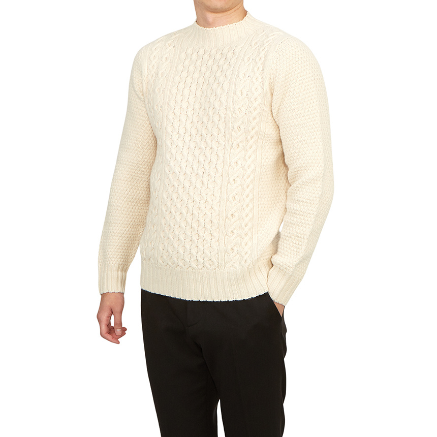 Drumohr Cable-knit Fitted Jumper In White