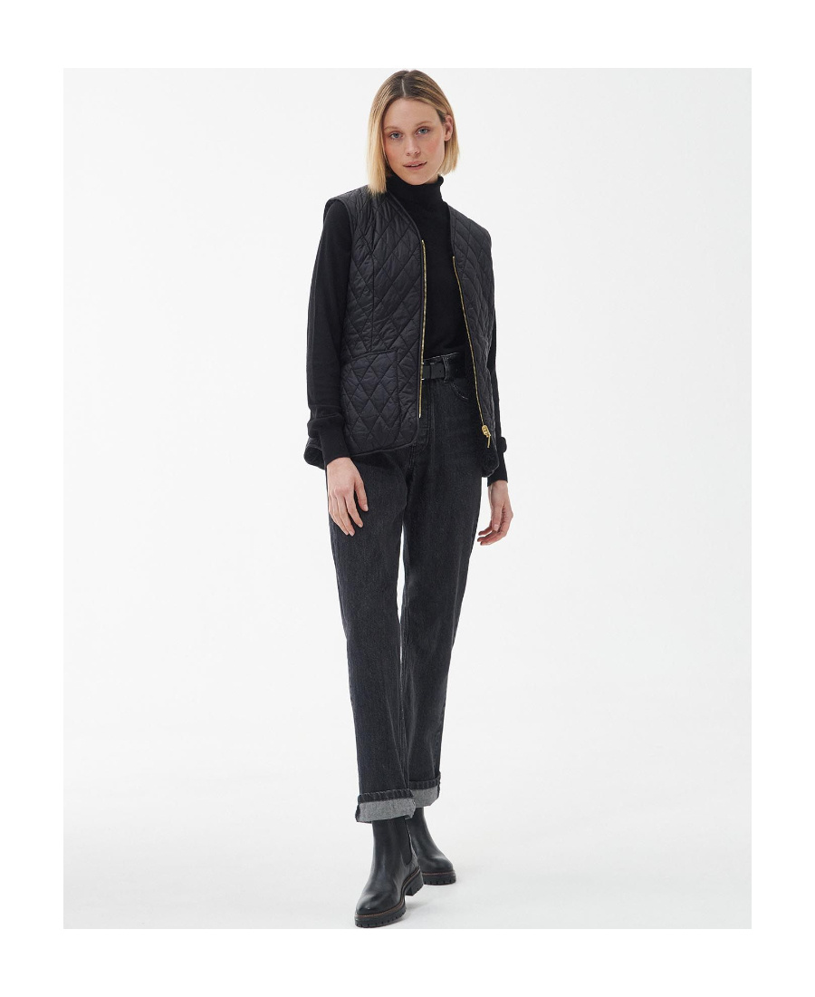 Barbour Logo-embroidered Quilted Reversible Gilet In Black