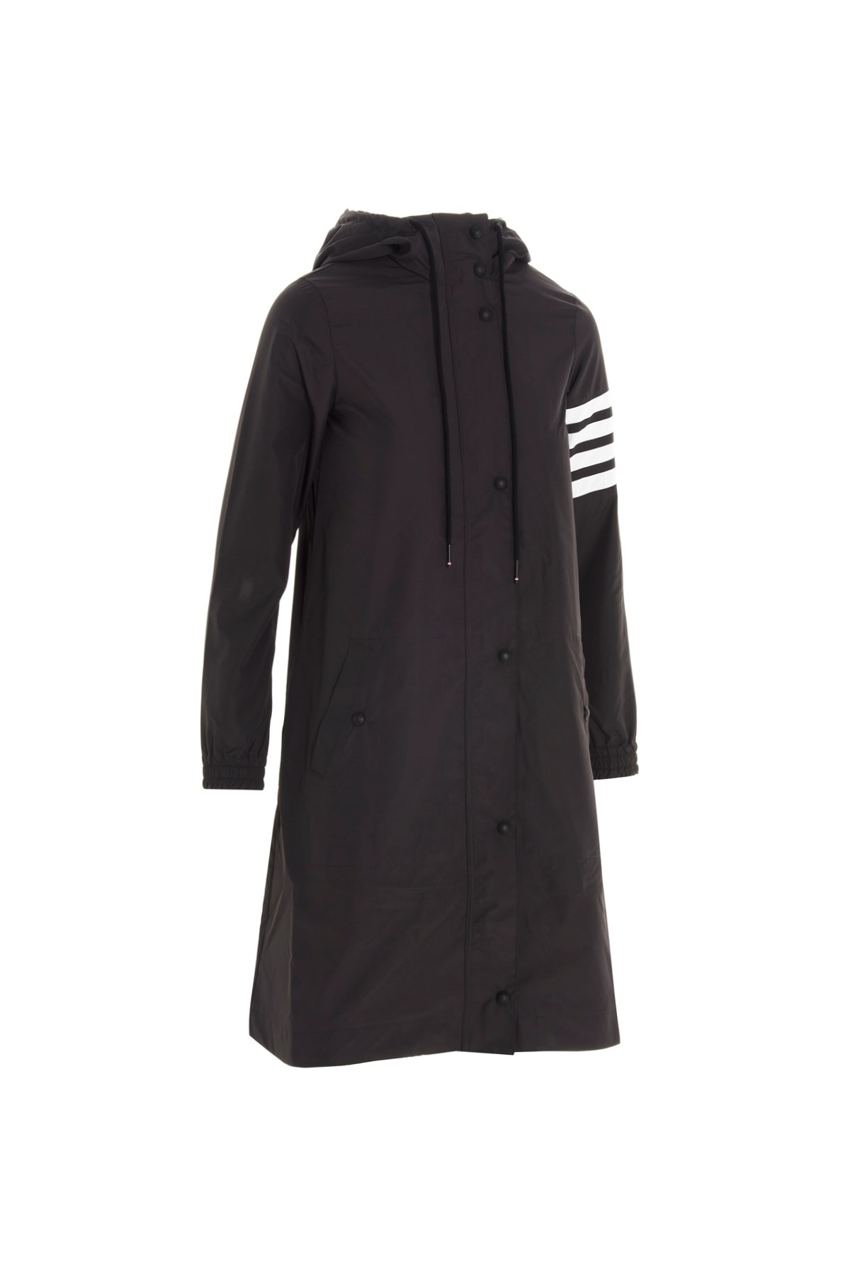 Thom Browne 4 Bar'hooded Windbreaker In Black