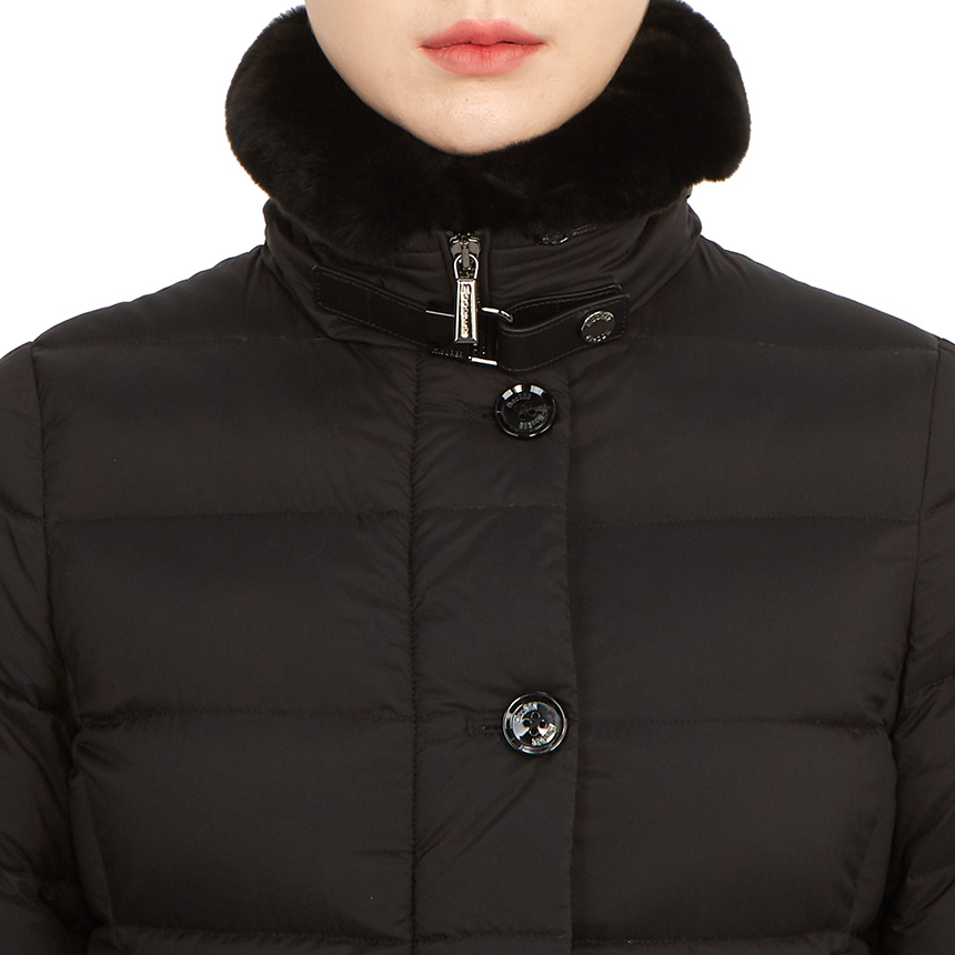 Moorer Vetiver-s3 Padded Down Coat In Black