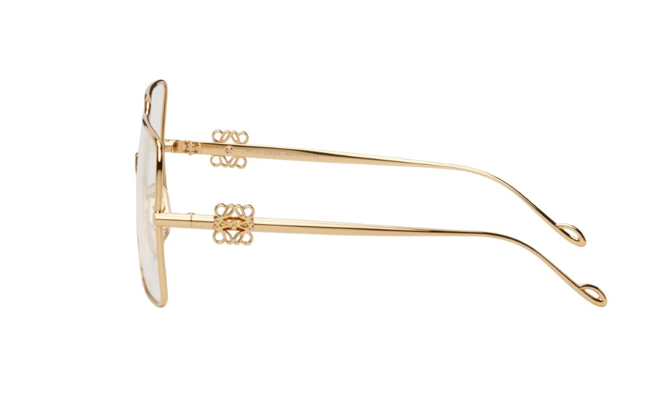 Loewe Gold Oversized Square Retro Glasses In White