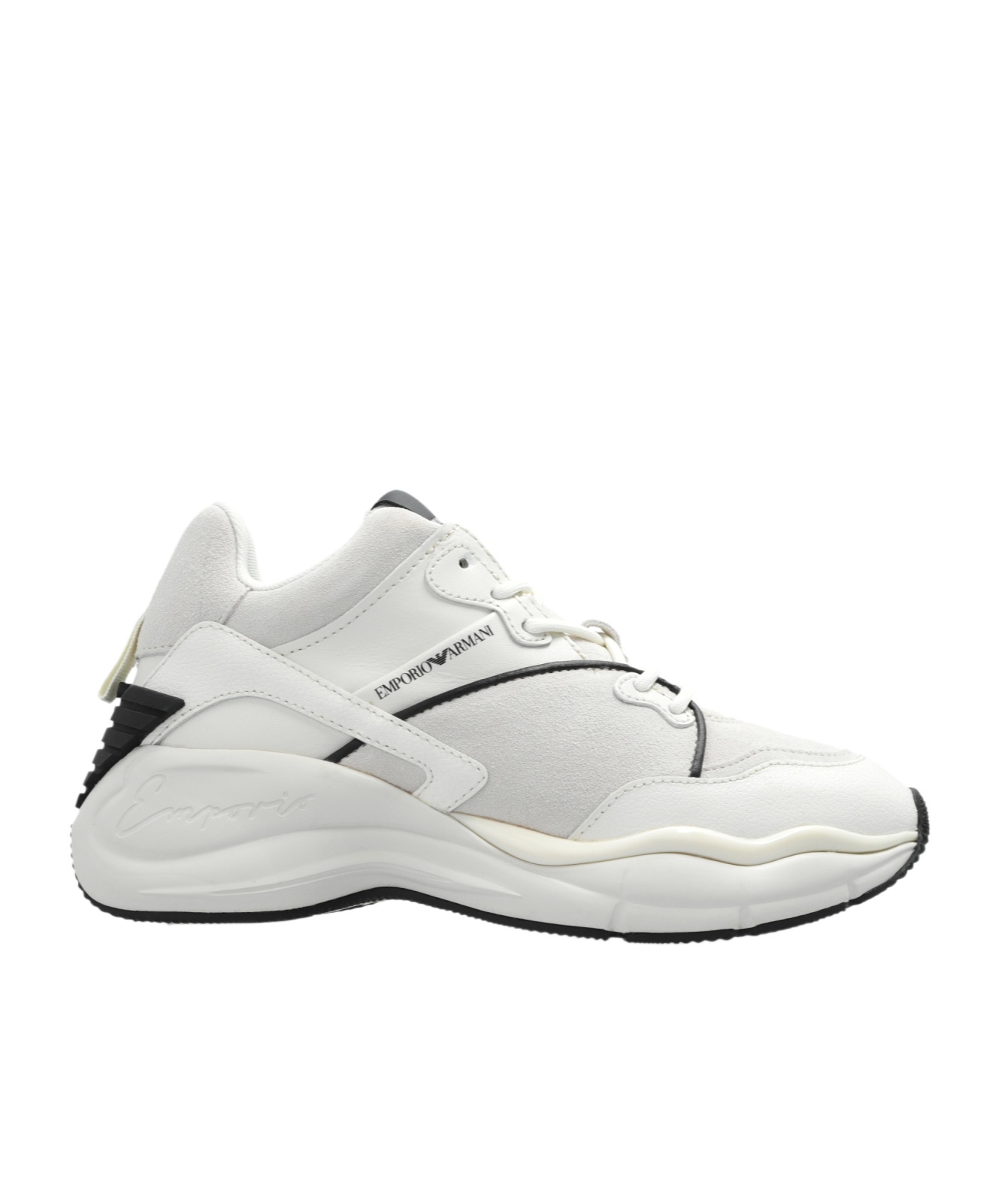 Emporio Armani Round-head Sneakers In White