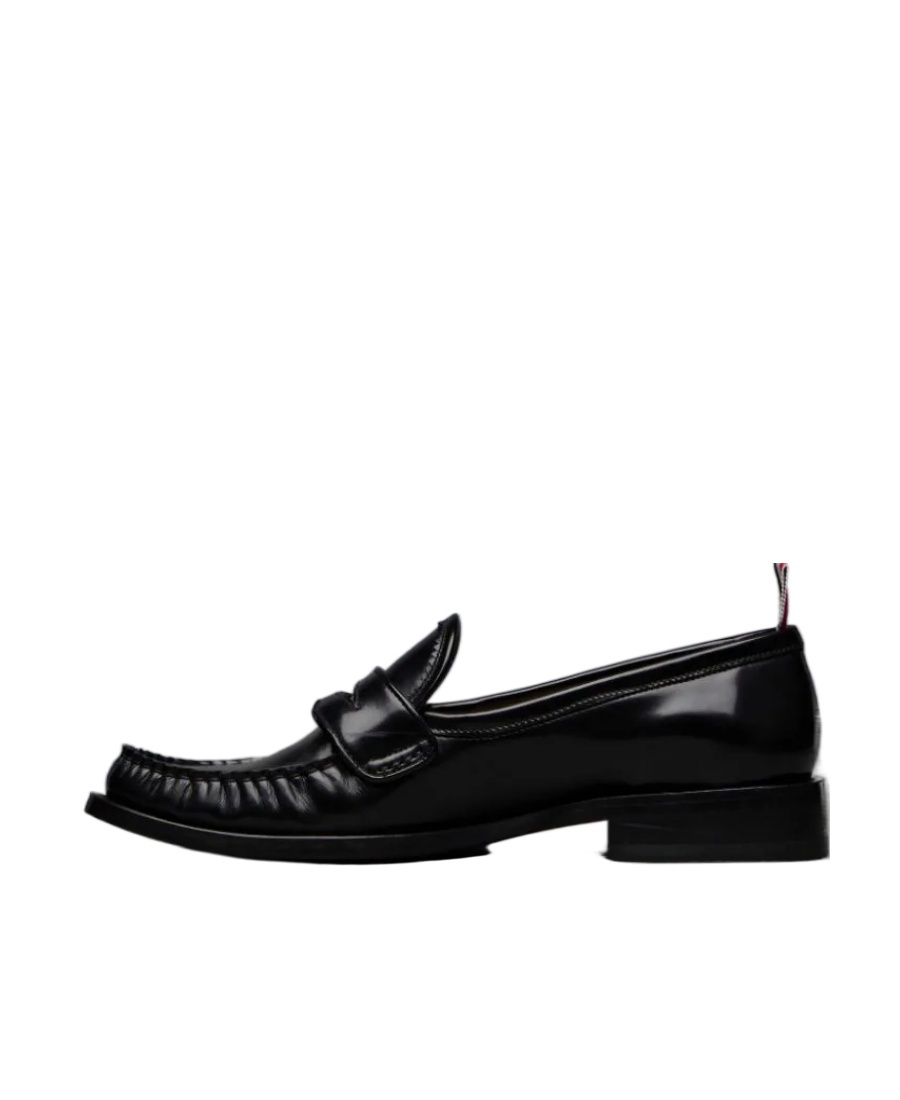 Thom Browne Varsity Patent-leather Penny Loafers In Black