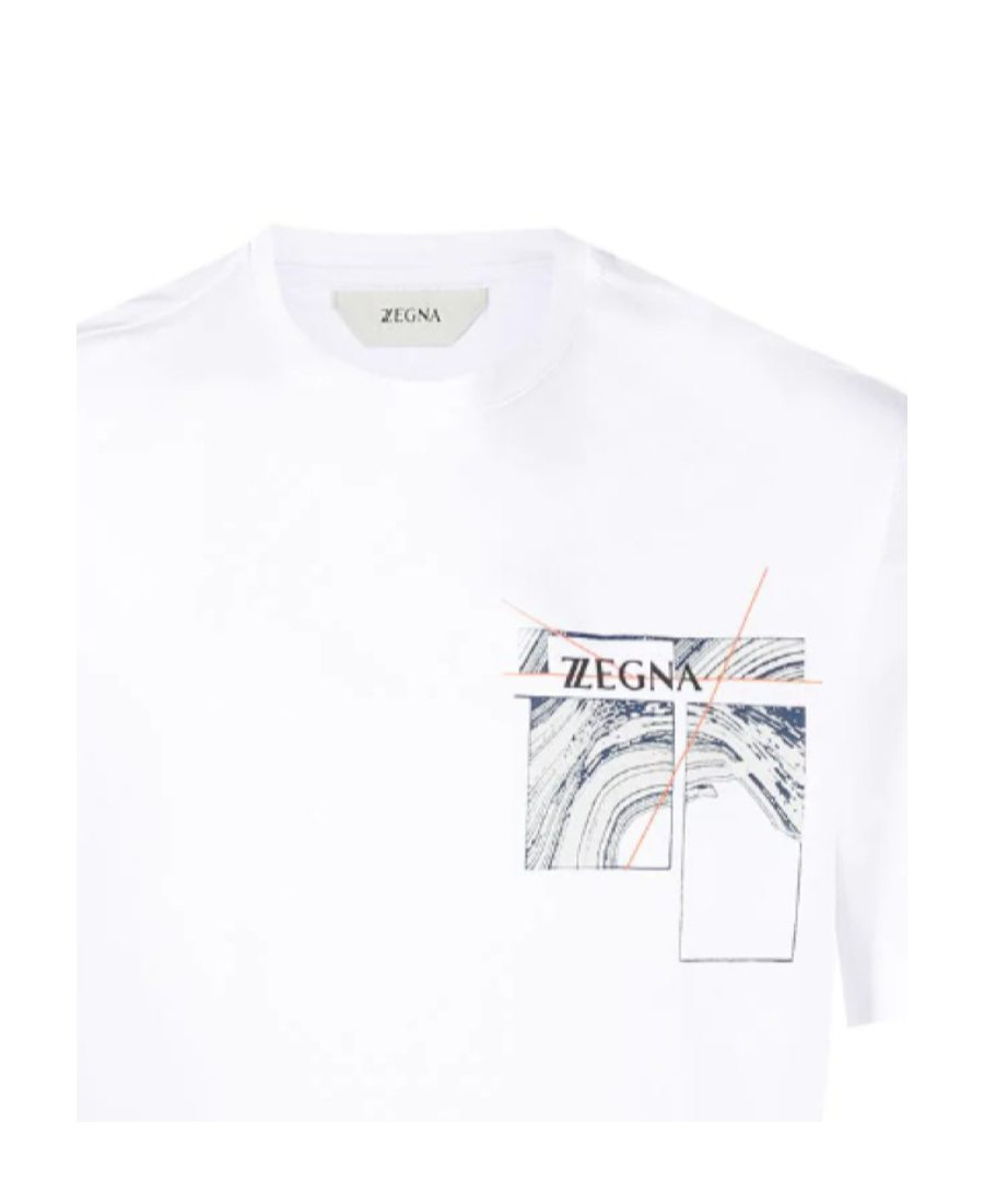 Shop Zegna Graphic-print Short-sleeve T-shirt In White