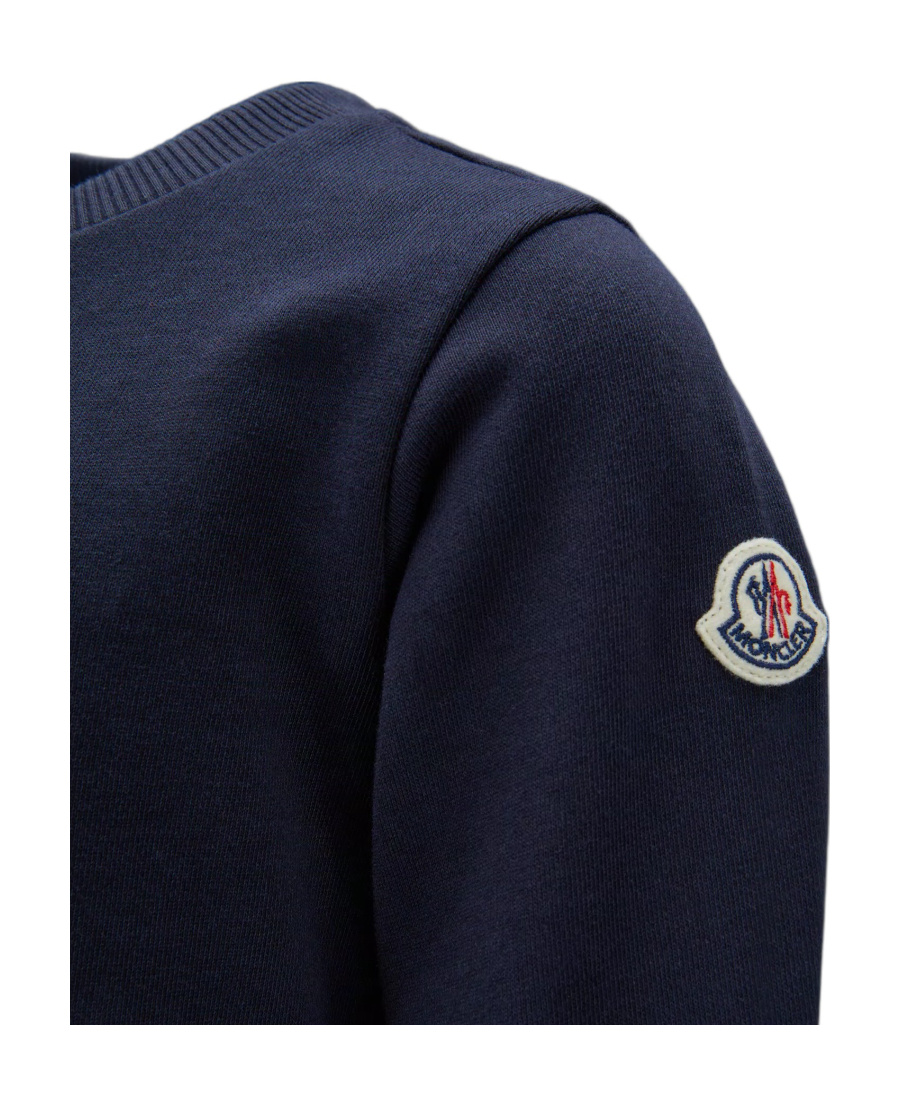 Moncler Logo-print Cotton Sweatshirt In Blue