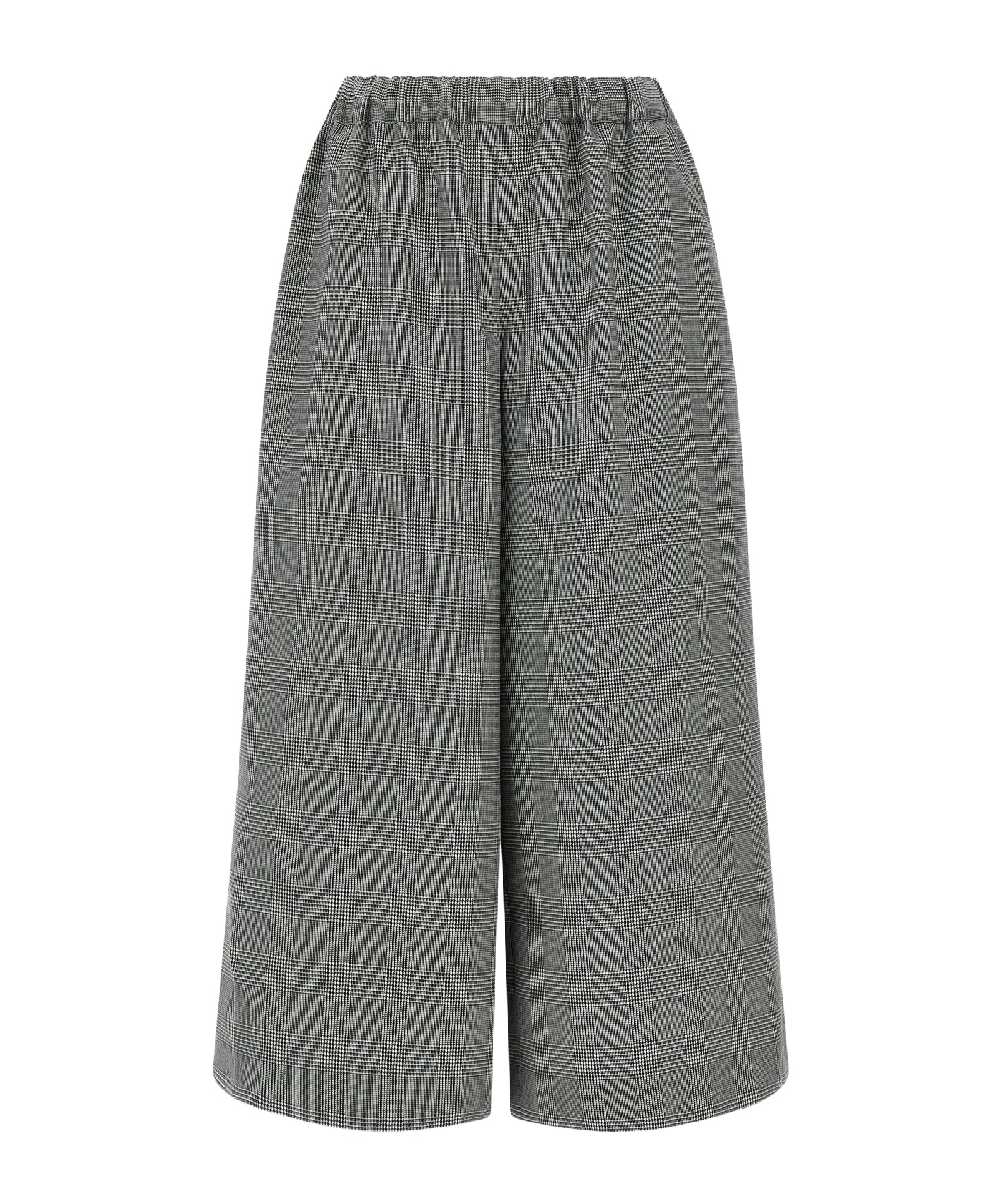 Comme Des Garçons Checked Wool Trousers Wide Leg In Gray