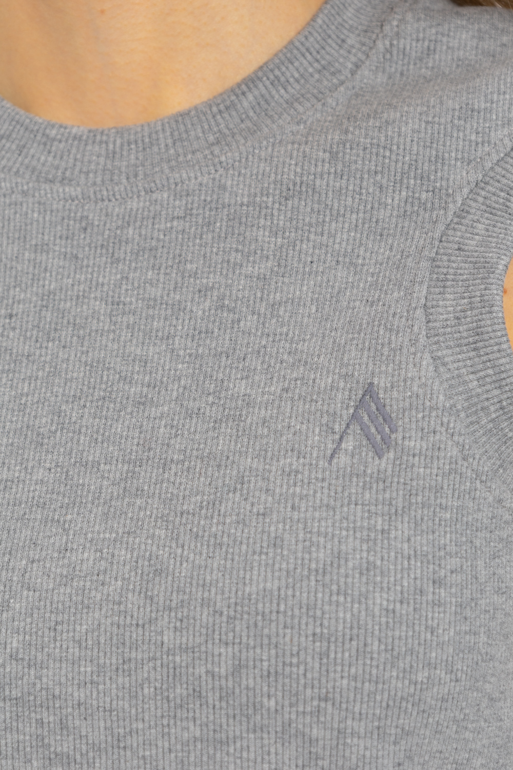 Attico The Reese Crewneck Tank Top In Gray