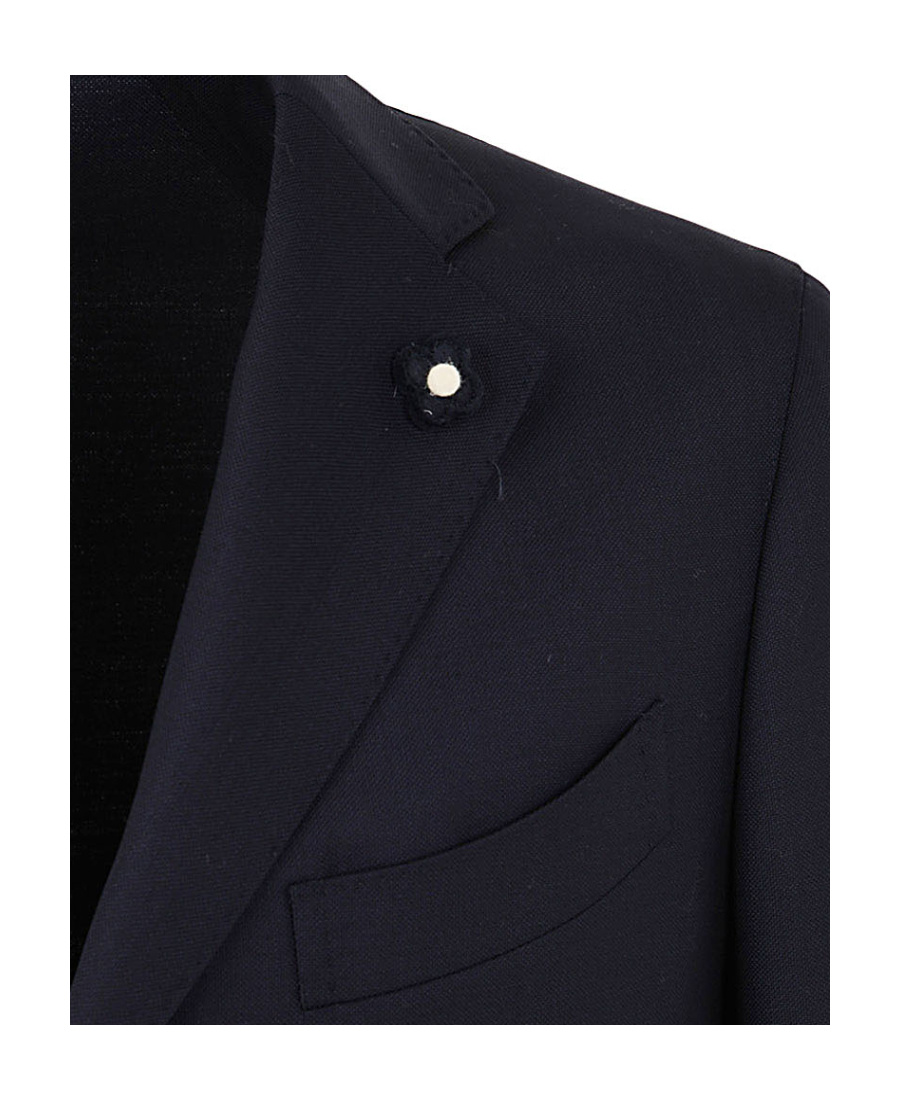 Lardini Velvet Blazer Jacket With Tailored Fit And Classic Notch Lapels In Black
