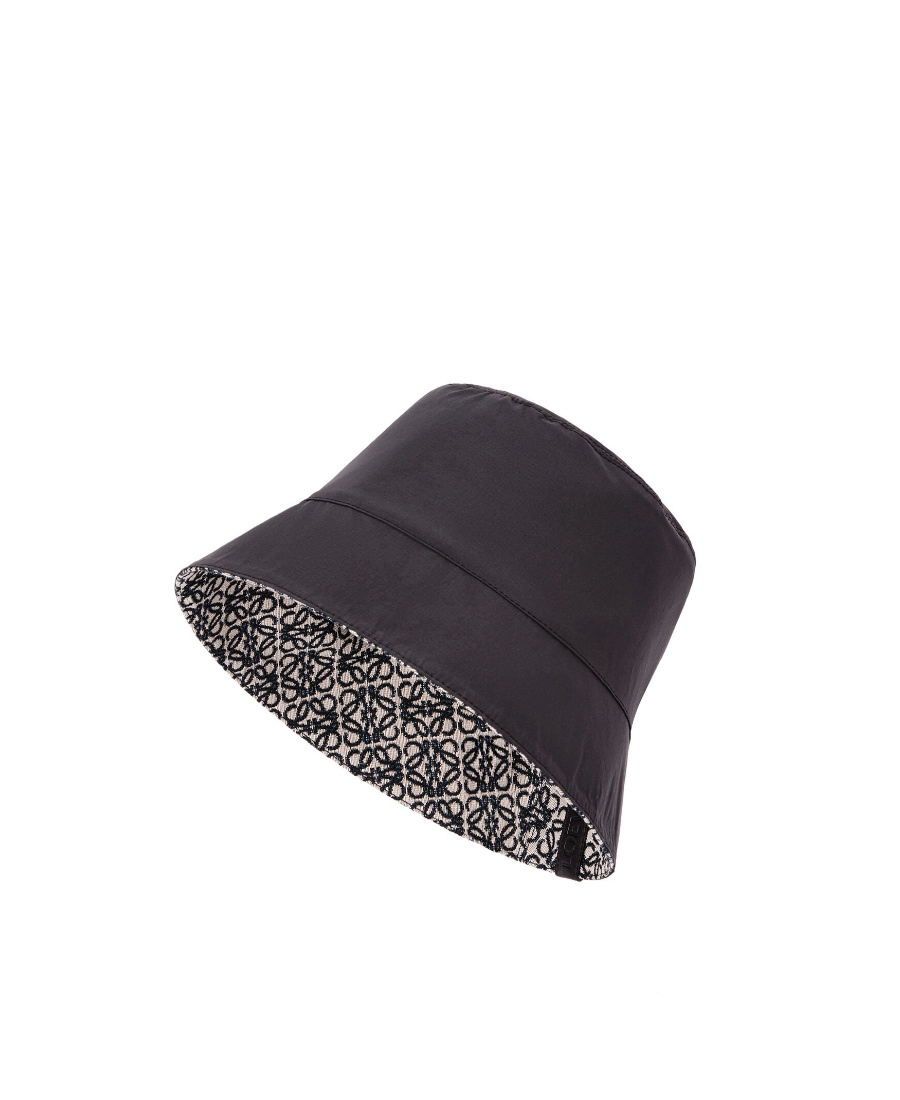 Loewe Monogram-pattern Bucket Hat In Black