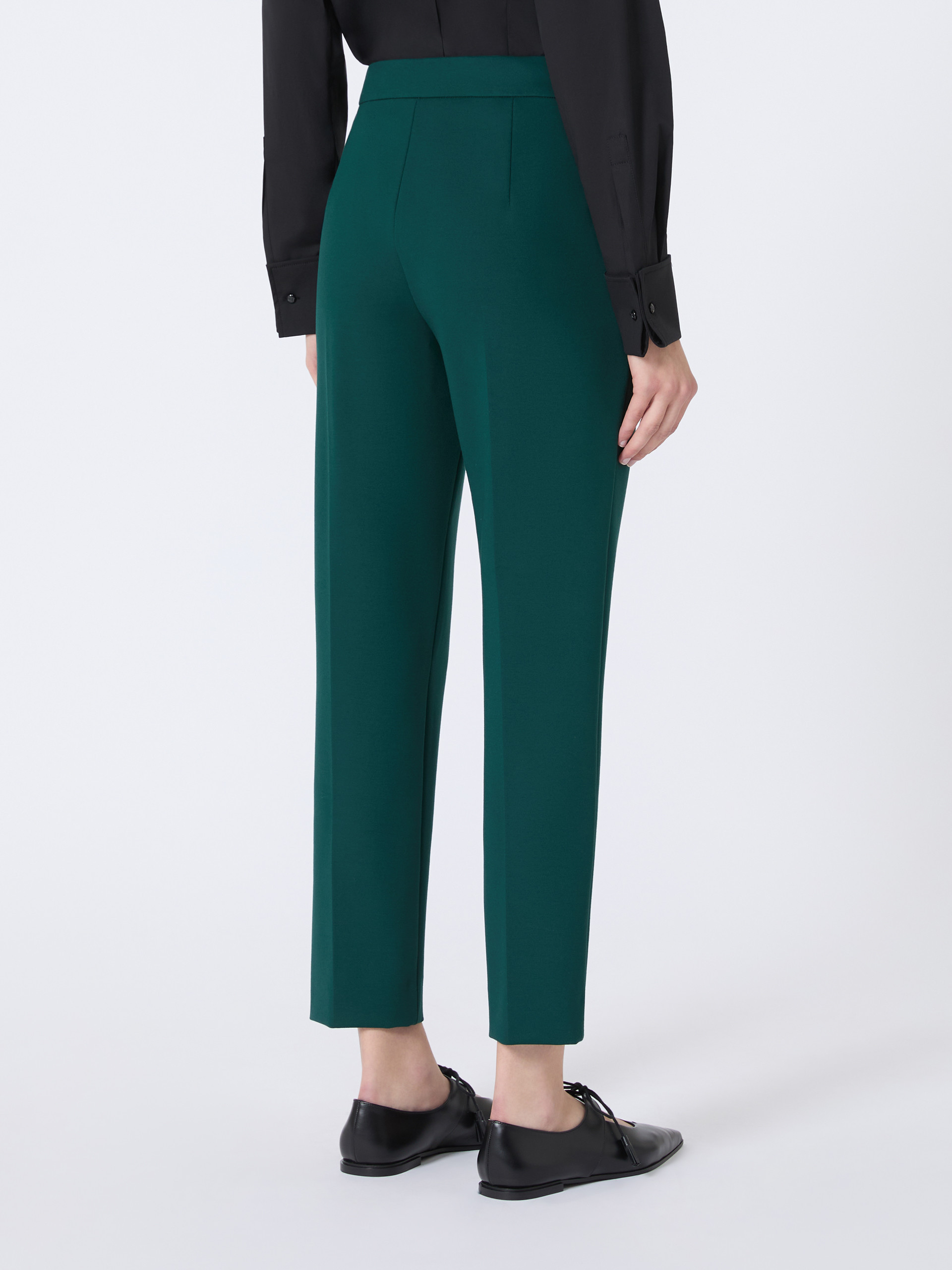 Max Mara Viscose Knit Trousers In Green